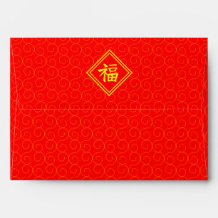 Chinese New Year - Red Lucky Fu Symbol Envelope