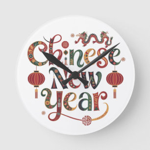 Chinese New year Round Clock