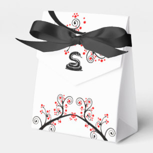 Chinese New Year Snake and Red Blossoms Favor Boxes