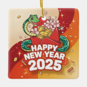 Chinese New year Snake Ceramic Ornament