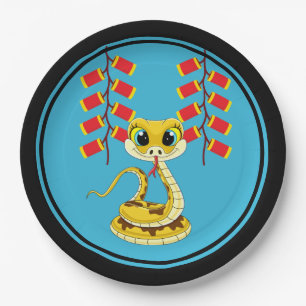 Chinese New Year Snake & Chinese Firecrackers Paper Plates