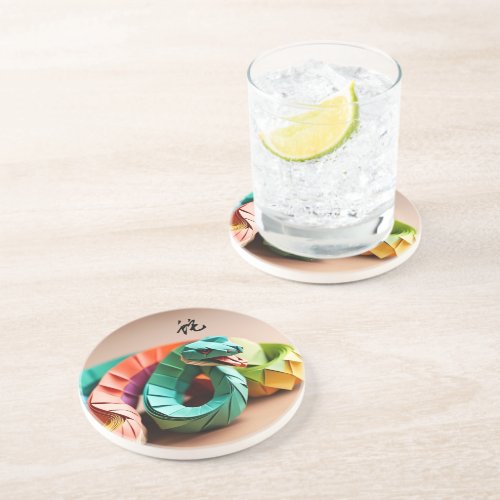 Chinese New Year Snake Ideogram Zodiac Birthday RC Coaster