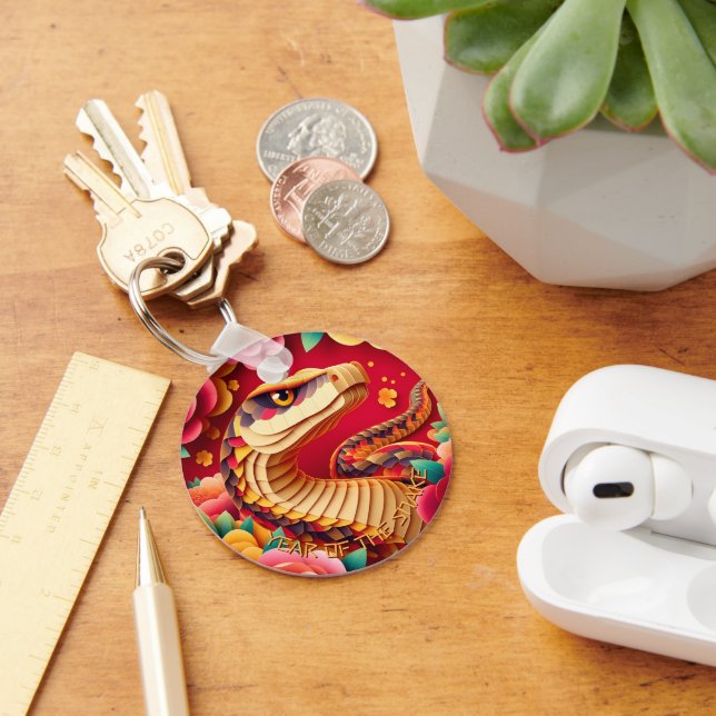 Chinese New Year Snake Origami style 2025 BRK Keychain (Desk)