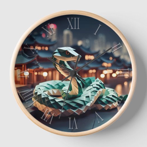Chinese New Year Snake Origami Zodiac Birthday WC1 Clock