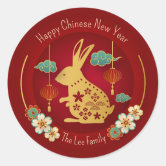 Chinese New Year - Red Lucky Fu Symbol Classic Round Sticker, Zazzle