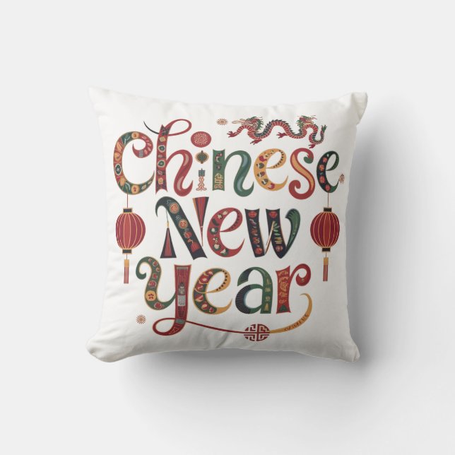 Chinese New year Throw Pillow (Front)