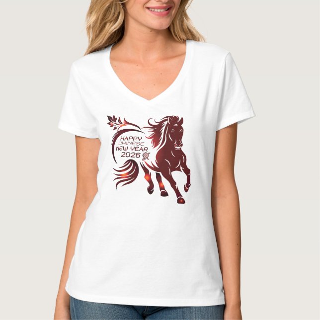 CHINESE NEW YEAR Women V-Shirt T-Shirt (Front)