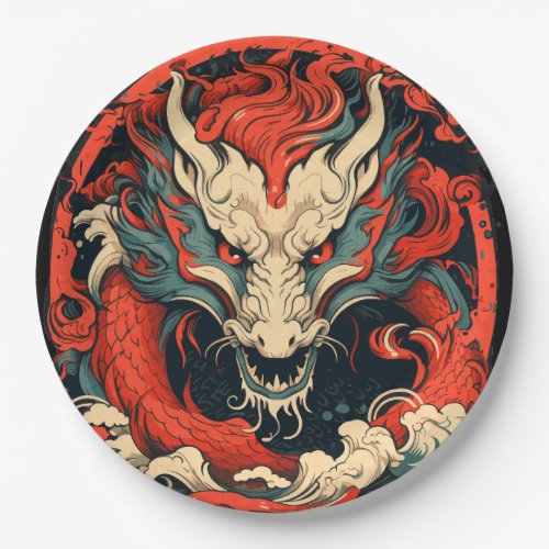 Chinese New Year Year Dragon Zodiac Sign Paper Plates