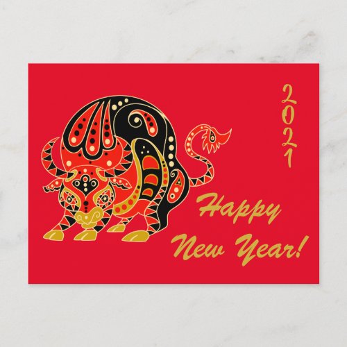 Chinese New Year Year of the Ox Postcard