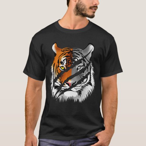 Chinese New Year Zodiac Black and White Tiger  T_Shirt