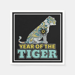 Chinese New Year - Zodiac White Tiger Napkins