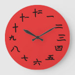 Chinese Numbers On Red Wall Clock at Zazzle