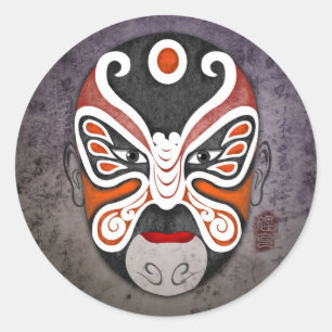 Chinese Opera Masks - Li Ke Classic Round Sticker