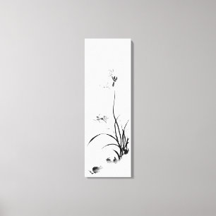 Chinese Orchid - bw Canvas Print