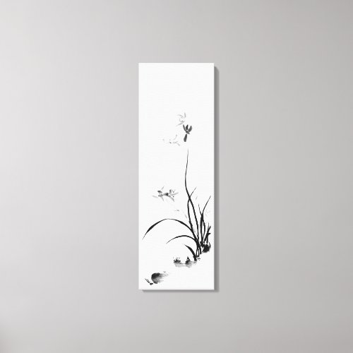 Chinese Orchid _ bw Canvas Print