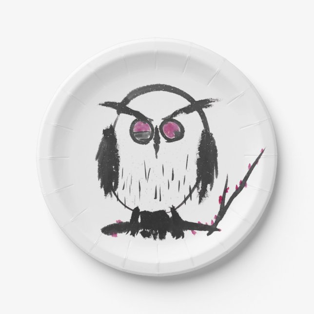Chinese Owl Paper Plates (Front)