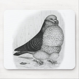 Chinese Owl Pigeon Ink Drawing Mouse Pad