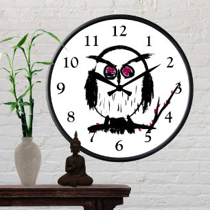 Chinese Owl Round Clock
