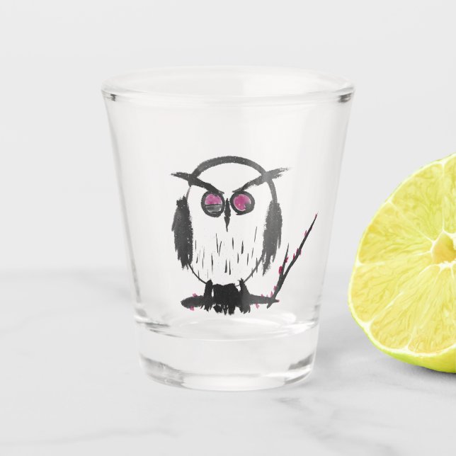 Chinese Owl Shot Glass (Front)