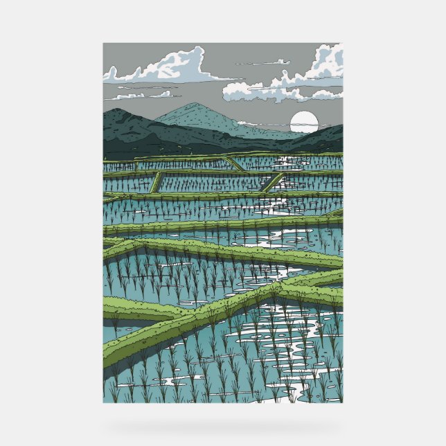 Chinese Paddy Field Acrylic Sign (Front)