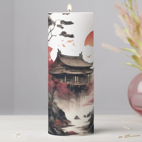 Chinese Pagoda Pillar Candle