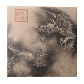 Chinese Painting Dragon Year Zodiac Birthday Tile by 2020_Year_of_rat at Zazzle