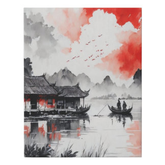 Chinese painting faux canvas print