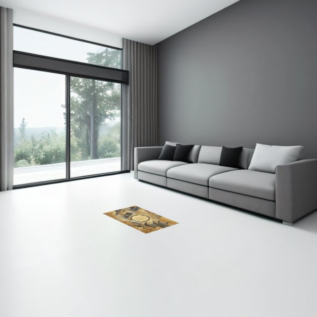 Chinese Painting Faux Golden Dripping Monogrammed  Rug (Insitu (Indoor 3))
