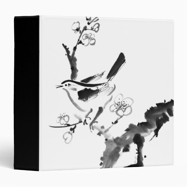 Chinese painting , plum blossom and bird binder (Front/Spine)