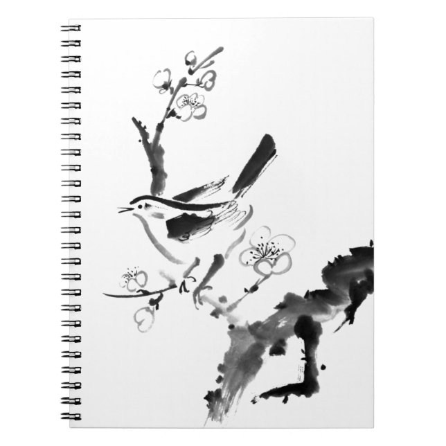 Chinese painting , plum blossom and bird notebook (Front)