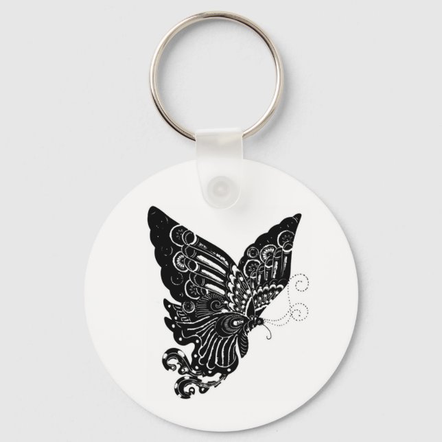 Chinese Paper-Cut Butterfly Design - Keychain (Front)