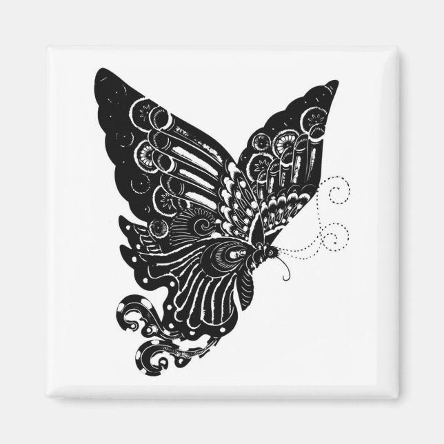 Chinese Paper-Cut Butterfly Design - Magnet (Front)