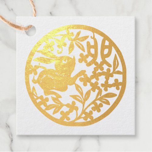 Chinese paper_cut Rabbit New Year favor tag