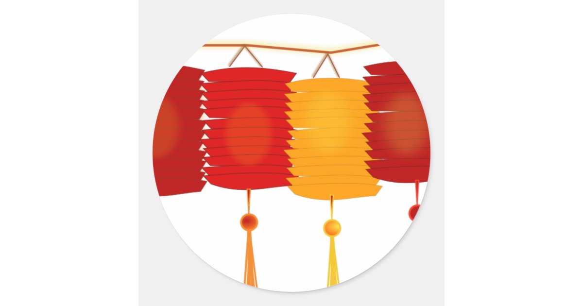 Chinese Paper Lanterns Classic Round Sticker Zazzle
