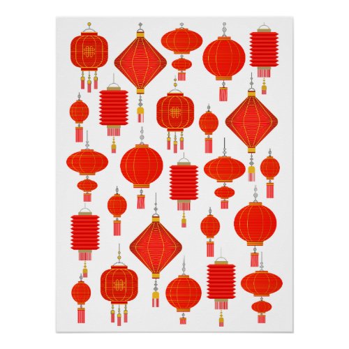 Chinese paper lanterns  poster