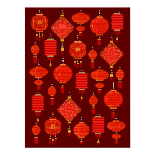 Chinese paper lanterns  poster