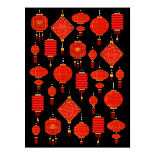 Chinese paper lanterns  poster