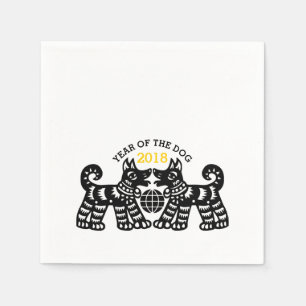 Chinese Papercut Earth Dog Year 2018 Paper Napkin