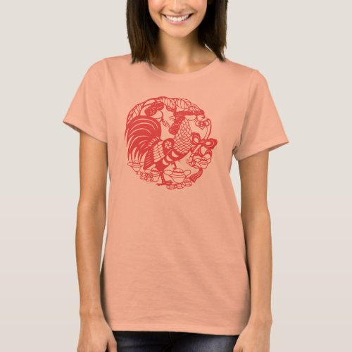 Chinese Papercut Rooster Year 2017 Dress T_Shirt