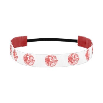 Chinese Papercut Rooster Year 2017 White Headband by The_Roosters_Wishes at Zazzle