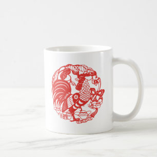 Chinese Papercut Rooster Year ZodiacBirthday Mg2 Coffee Mug