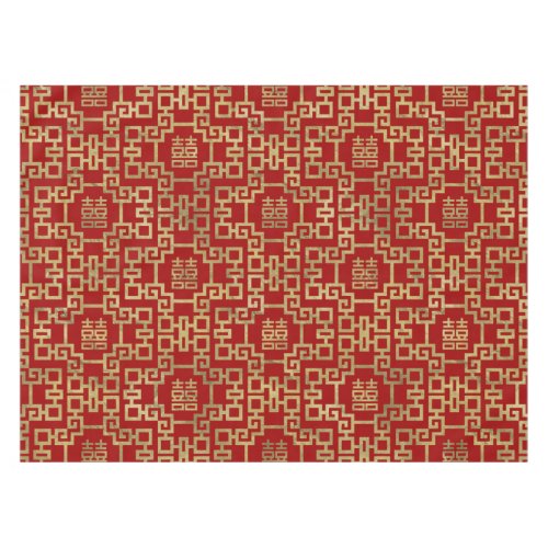 Chinese Pattern Double Happiness Symbol Tablecloth