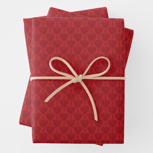 Chinese Pattern Red  Wrapping Paper Sheets