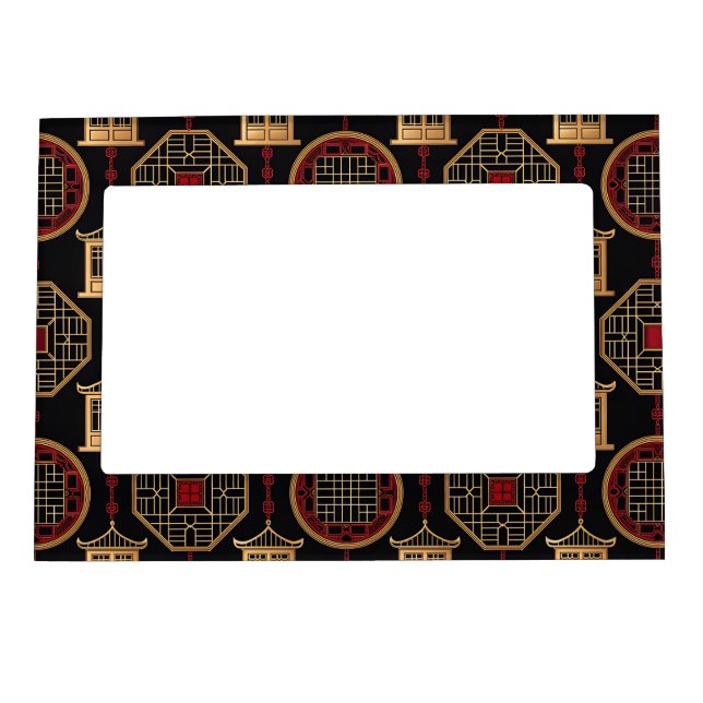 Chinese Pavilion Lattice Pattern Magnetic Frame (Front)