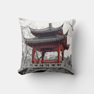 Chinese Pavilion Throw Pillow