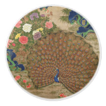 Chinese peacock and flowers (17th century) vintage