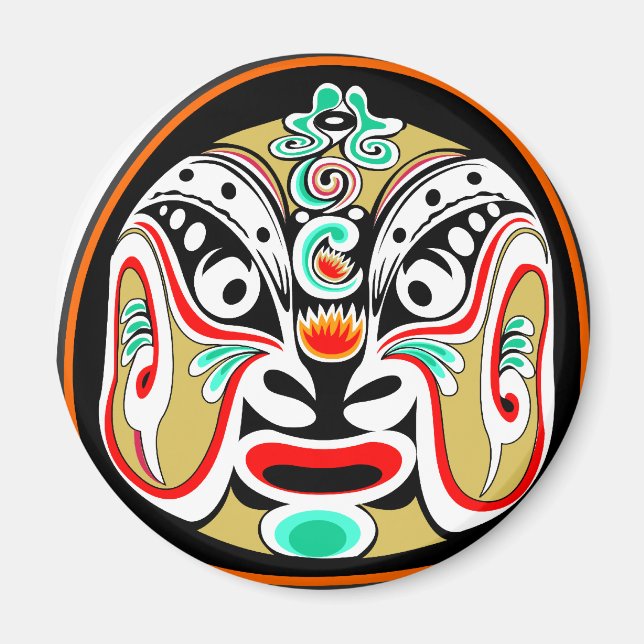 Chinese Peking opera mask version 2 Magnet (Front)