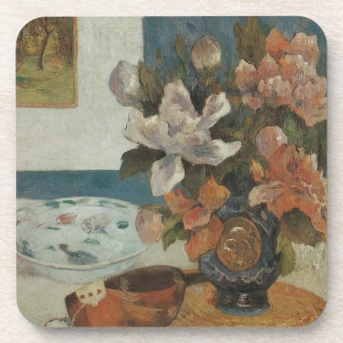 Chinese Peonies and Mandolin by Paul Gauguin Coaster