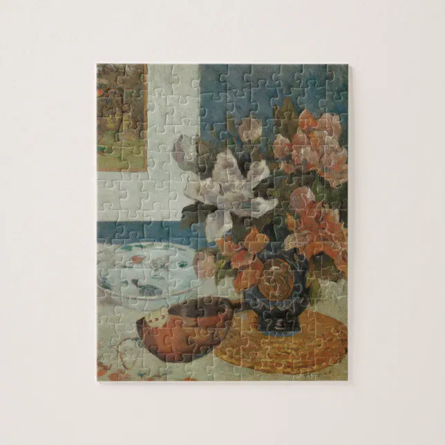 Chinese Peonies and Mandolin by Paul Gauguin Jigsaw Puzzle Zazzle