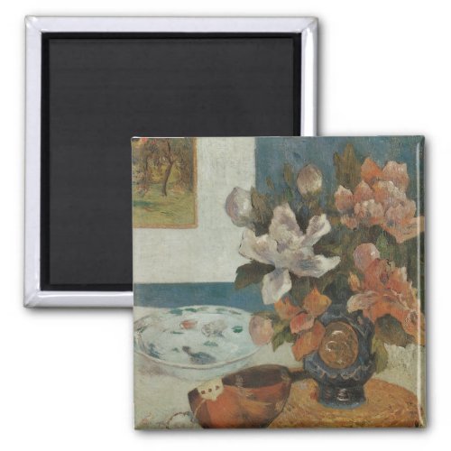 Chinese Peonies and Mandolin by Paul Gauguin Magnet